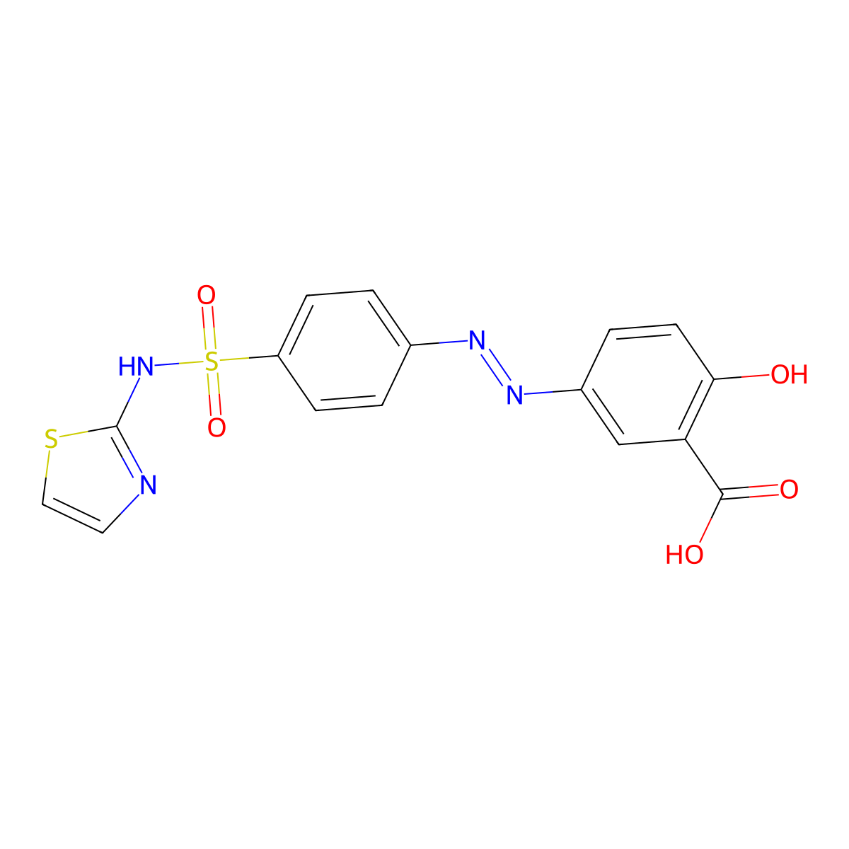 Salazosulfathiazole molecular structure, CAS 515-58-2