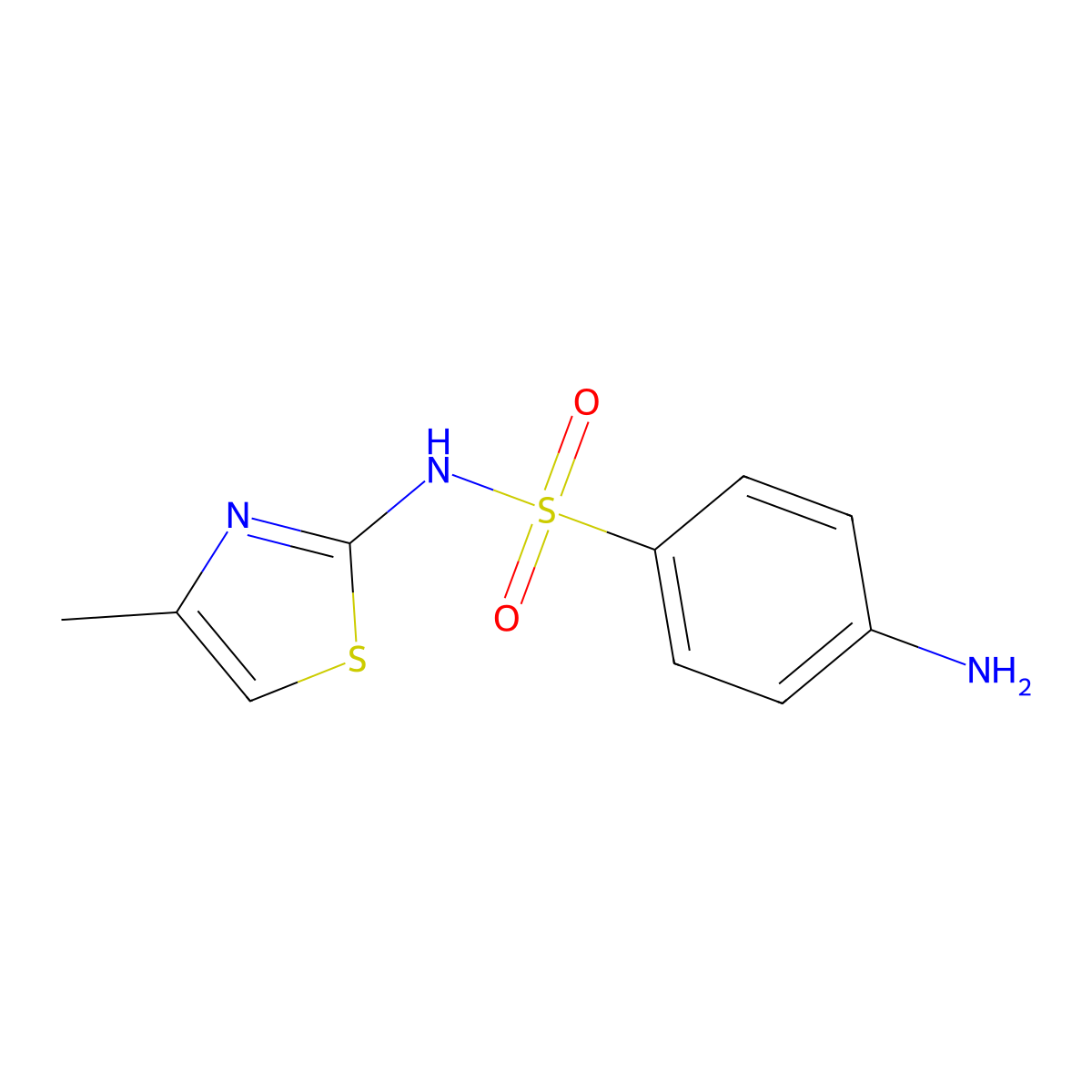 Sulfamethylthiazole molecular structure, CAS 515-59-3