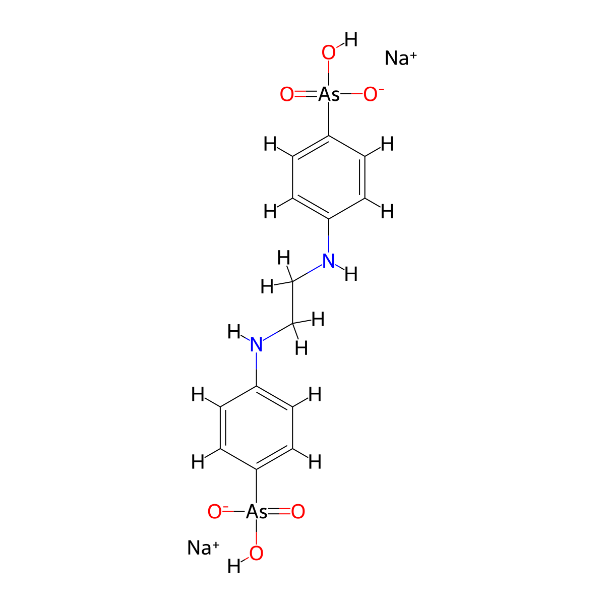 Difetarsone sodium anhydrous molecular structure, CAS 515-76-4