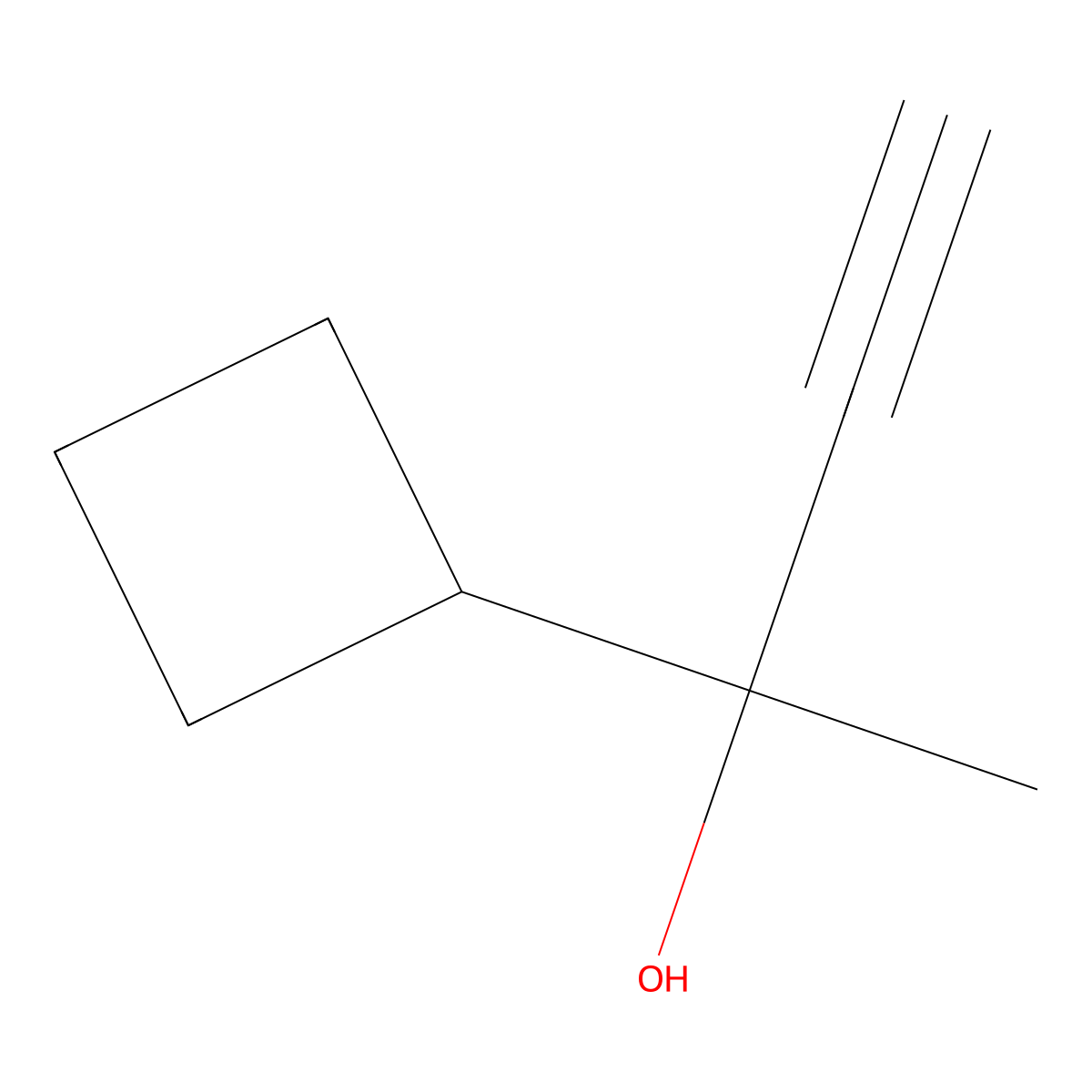 1-Cyclobutyl-1-ethynylethanol molecular structure, CAS 515-81-1