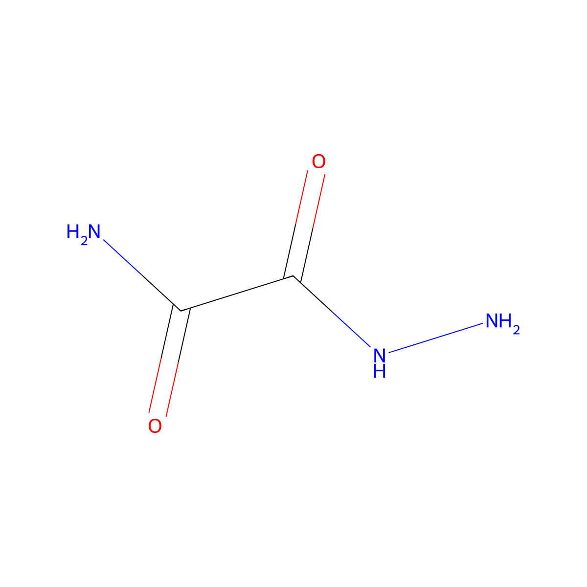 Oxamic acid hydrazide molecular structure, CAS 515-96-8