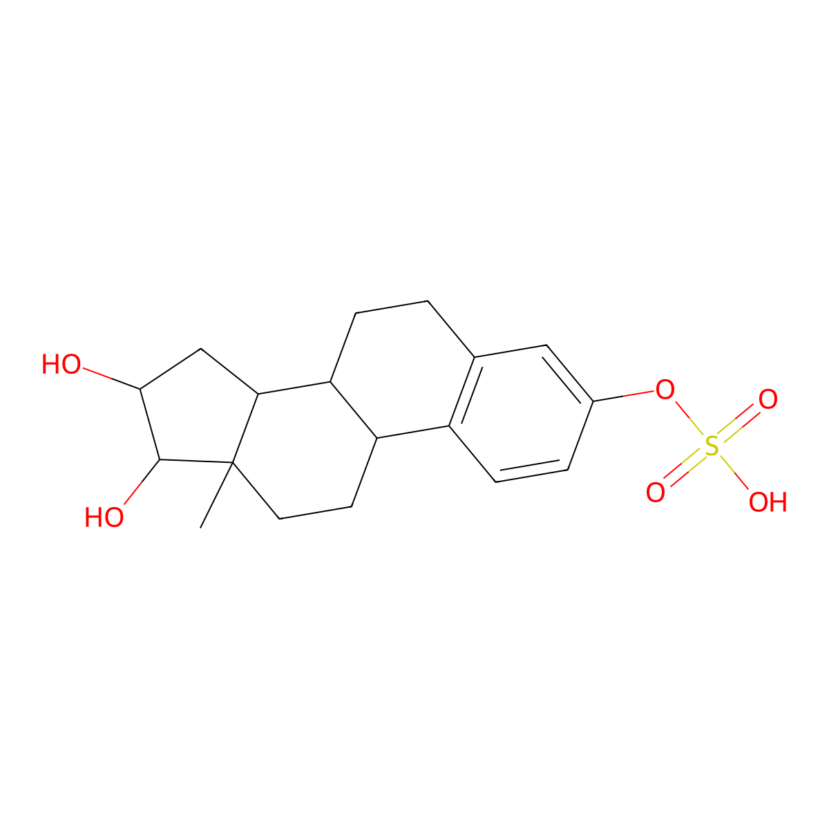 16,17-Dihydroxyestra-1,3,5(10)-trien-3-yl hydrogen sulfate molecular structure, CAS 5150-64-1
