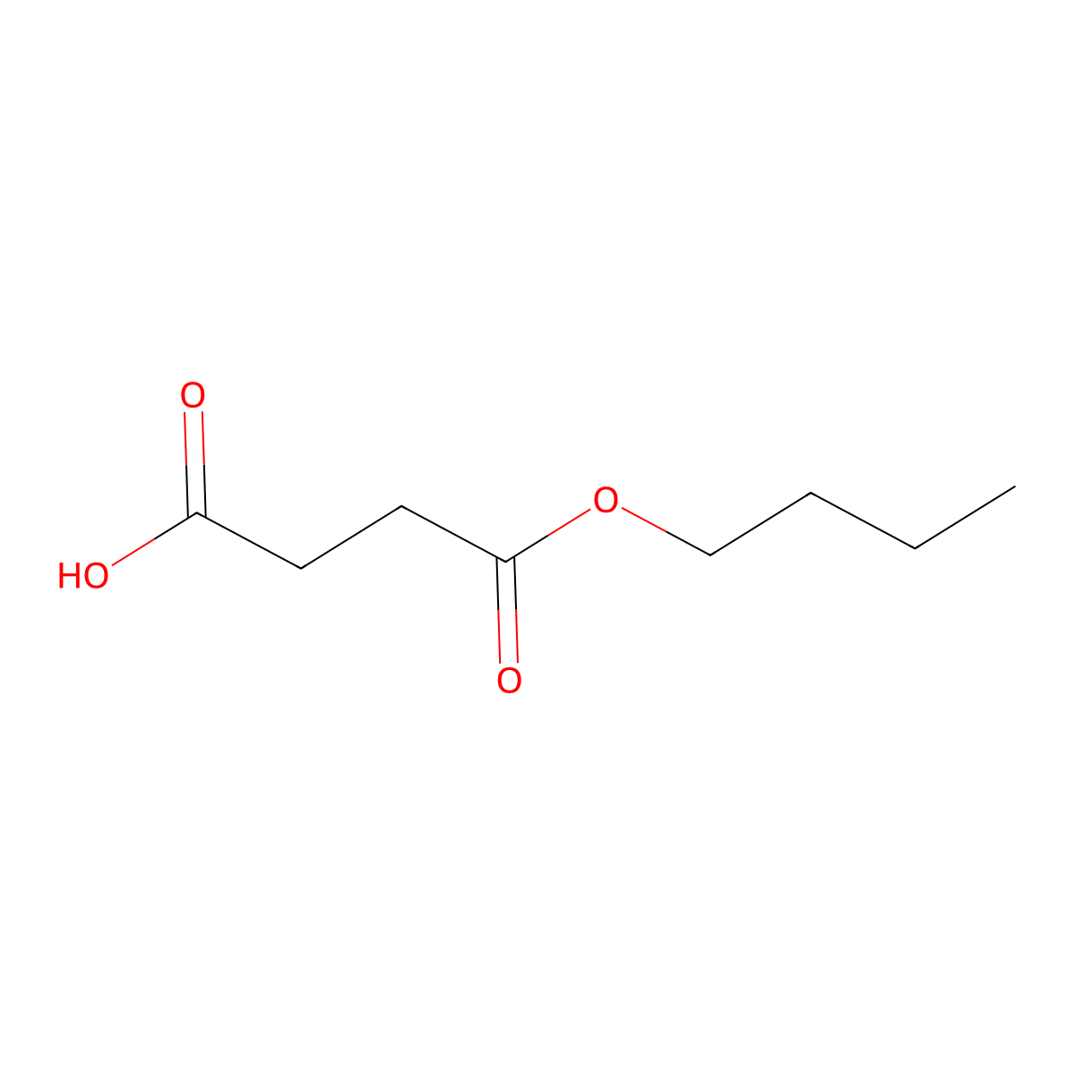 Butanedioic acid, 1-butyl ester molecular structure, CAS 5150-93-6