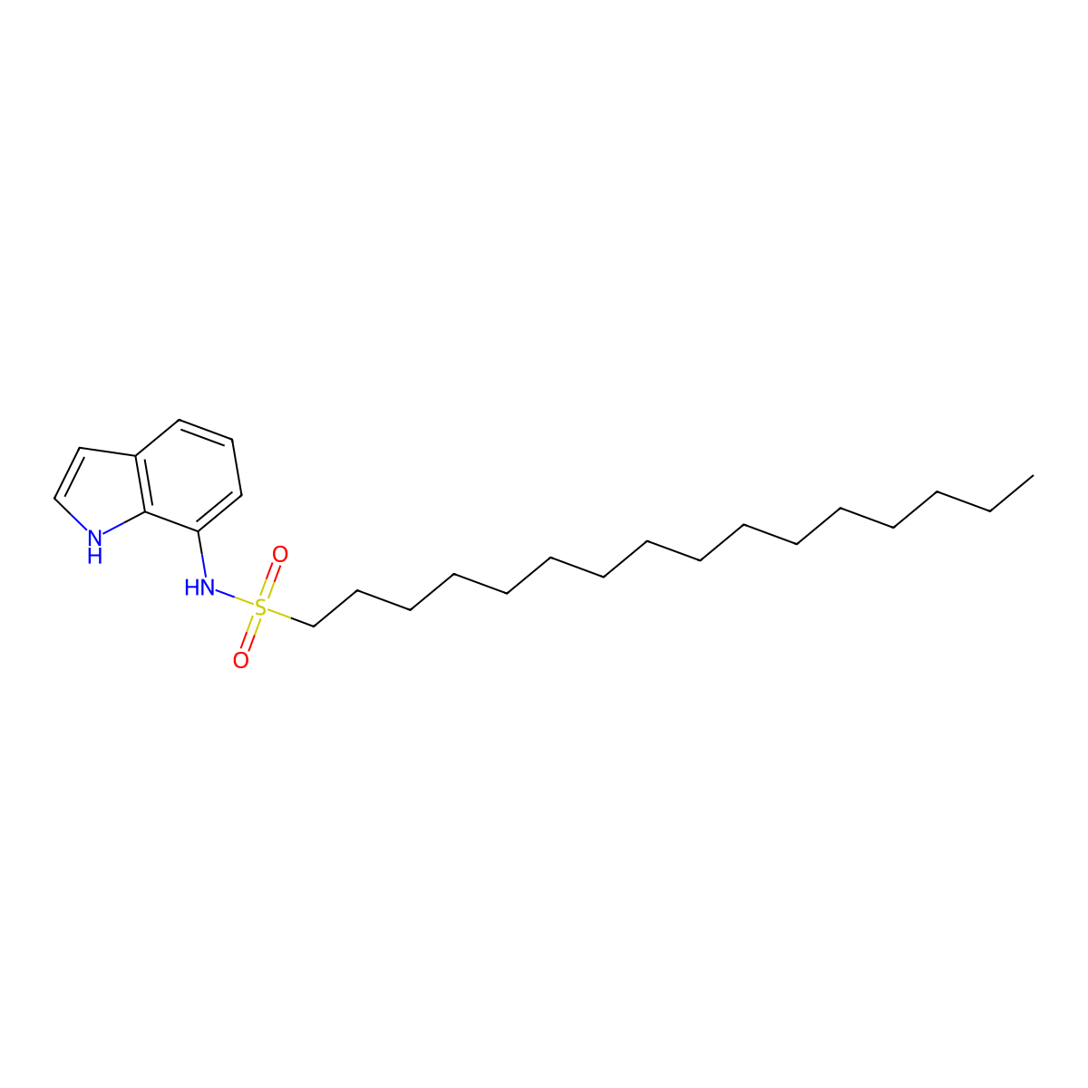1-Hexadecanesulfonamide, N-1H-indol-7-yl- molecular structure, CAS 51501-27-0