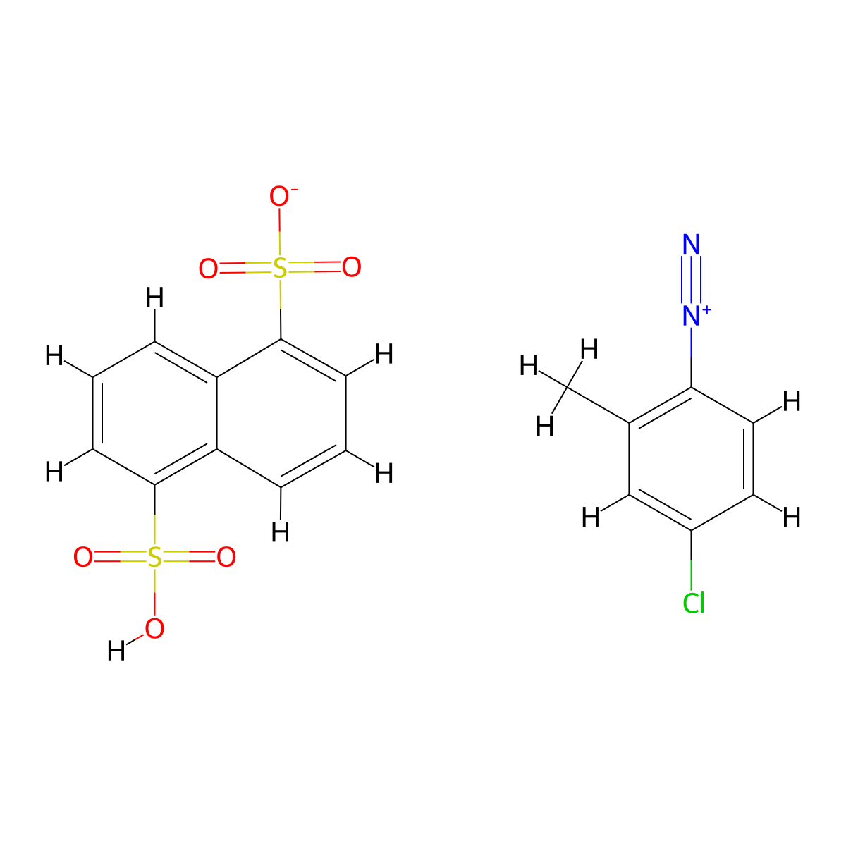 Benzenediazonium, 4-chloro-2-methyl-, 1,5-naphthalenedisulfonate (1:1) molecular structure, CAS 51503-28-7