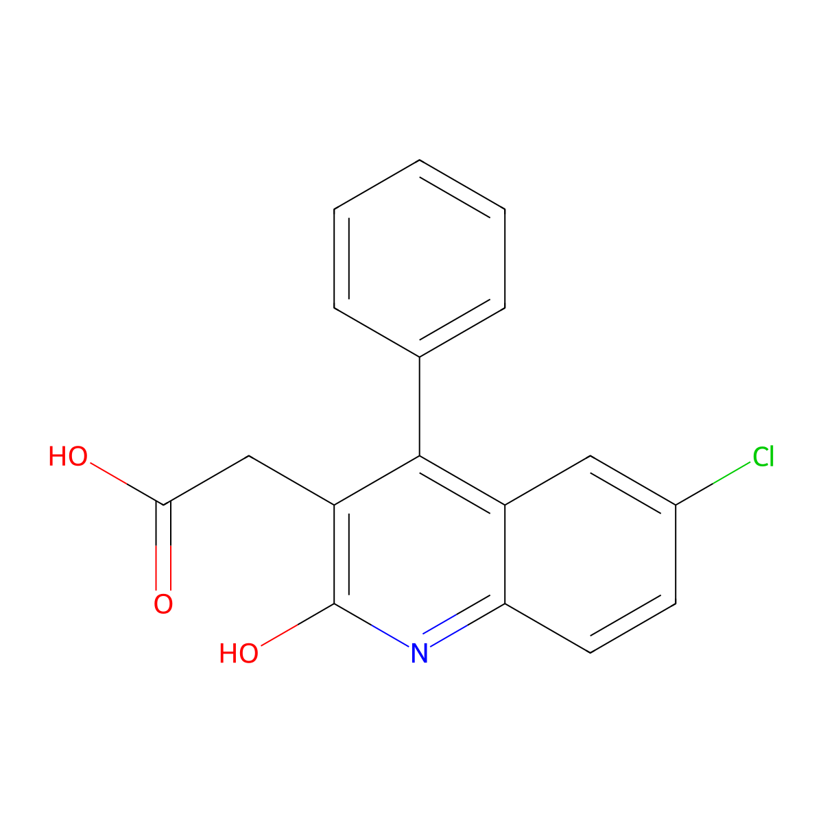 2-(6-Chloro-2-oxo-4-phenyl-1,2-dihydroquinolin-3-yl)acetic acid molecular structure, CAS 51505-10-3