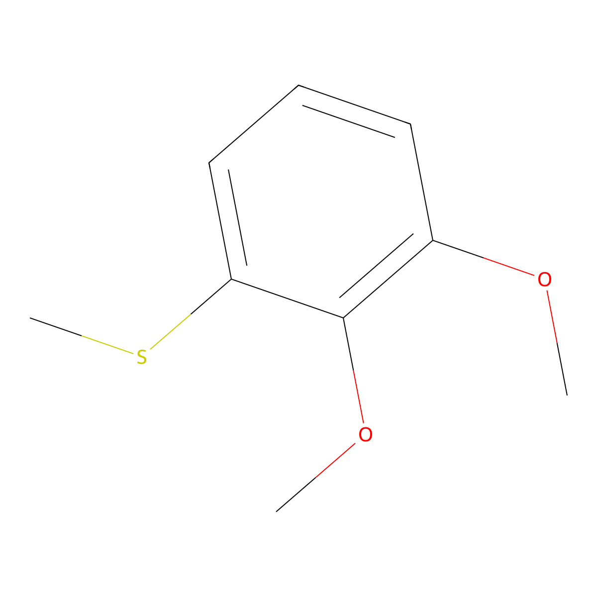 1,2-Dimethoxy-3-(methylthio)benzene molecular structure, CAS 51506-47-9