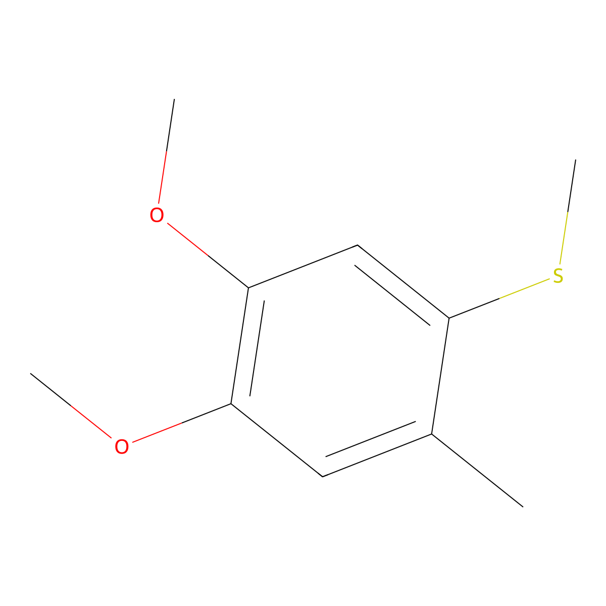 1,2-Dimethoxy-4-methyl-5-(methylthio)benzene molecular structure, CAS 51506-51-5