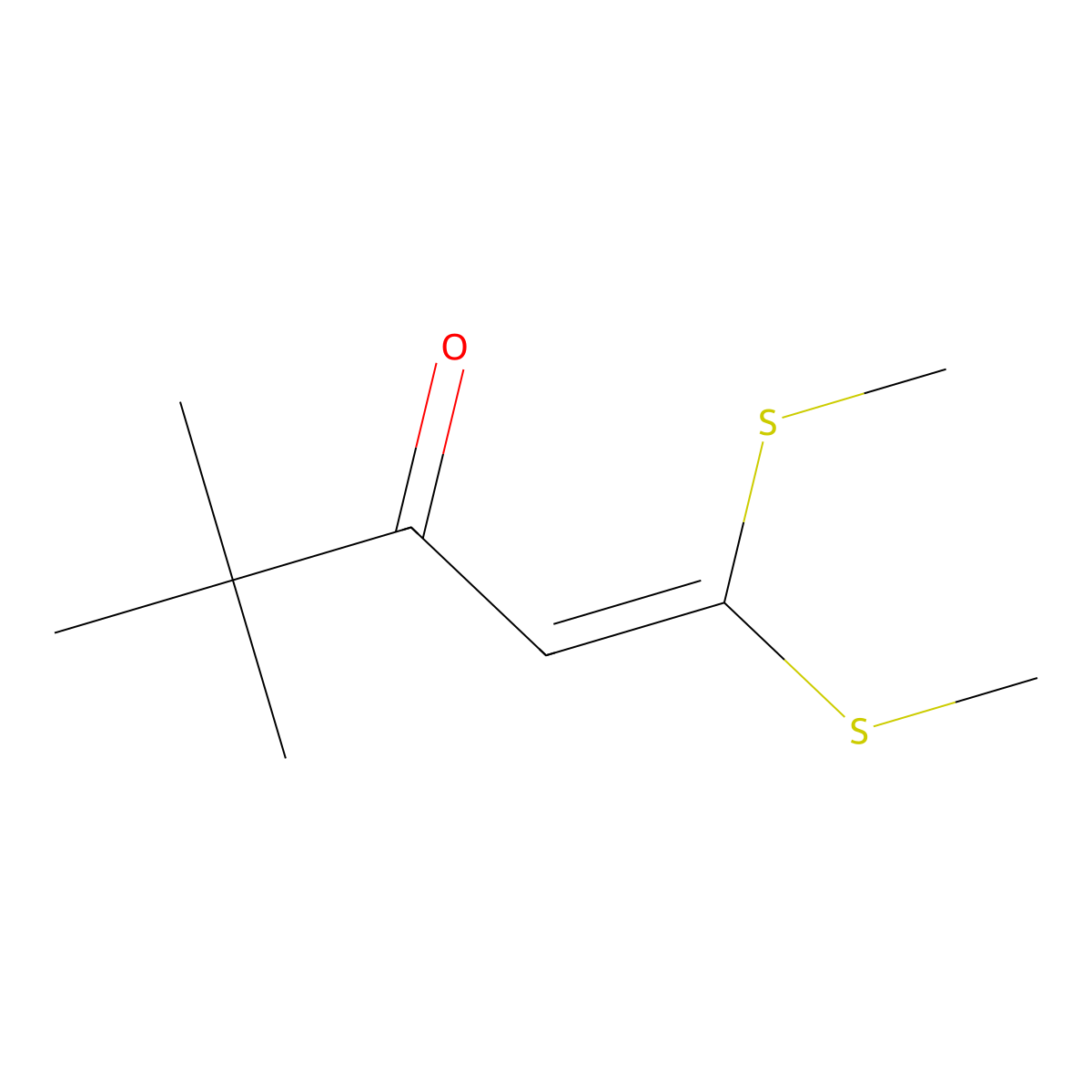 4,4-Dimethyl-1,1-bis(methylsulfanyl)pent-1-en-3-one molecular structure, CAS 51507-09-6
