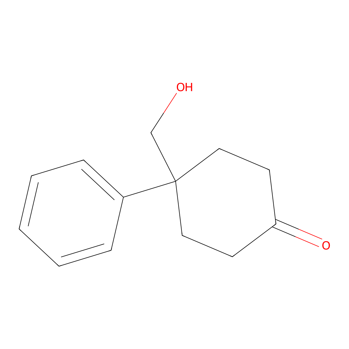 4-(Hydroxymethyl)-4-phenylcyclohexan-1-one molecular structure, CAS 51510-01-1