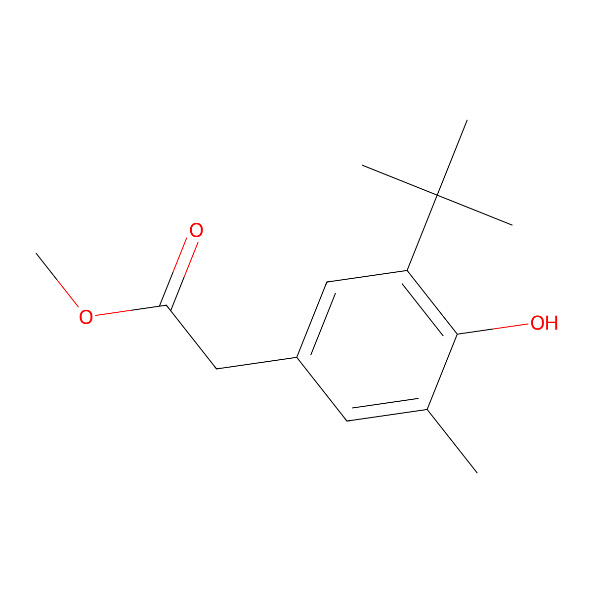 Methyl 2-[3-(tert-Butyl)-4-hydroxy-5-methylphenyl]acetate molecular structure, CAS 51511-16-1