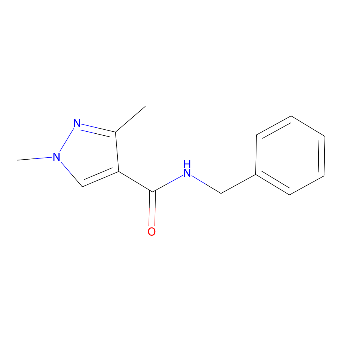 N-benzyl-1,3-dimethyl-1H-pyrazole-4-carboxamide molecular structure, CAS 515120-09-9
