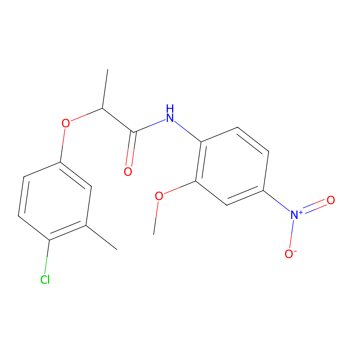 2-(4-chloro-3-methylphenoxy)-N-(2-methoxy-4-nitrophenyl)propanamide molecular structure, CAS 515120-30-6