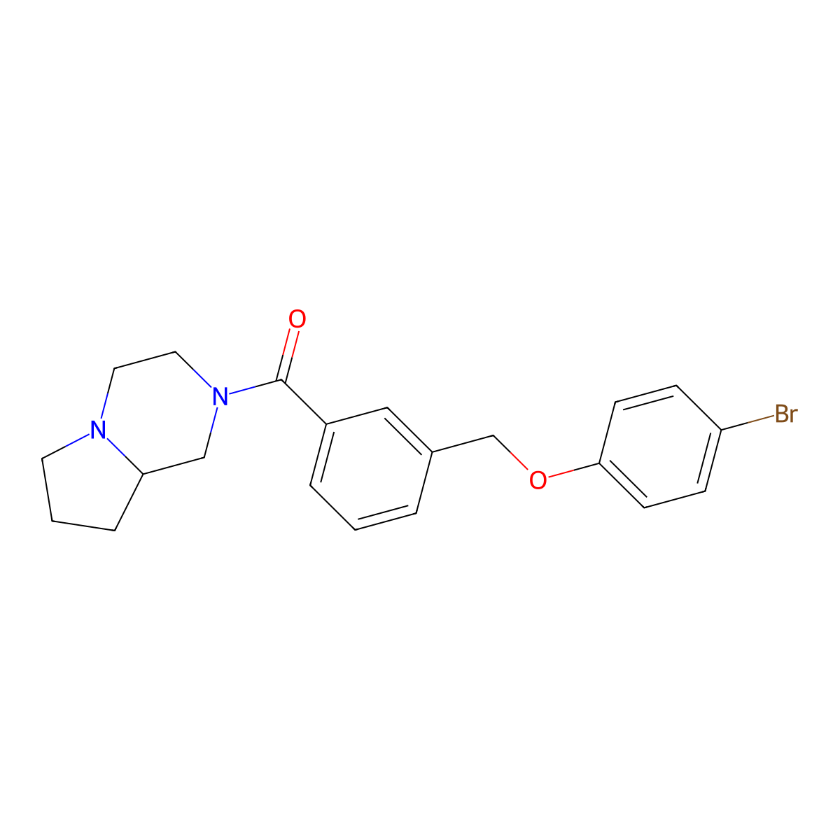 3,4,6,7,8,8a-hexahydro-1H-pyrrolo[1,2-a]pyrazin-2-yl-[3-[(4-bromophenoxy)methyl]phenyl]methanone molecular structure, CAS 515120-44-2