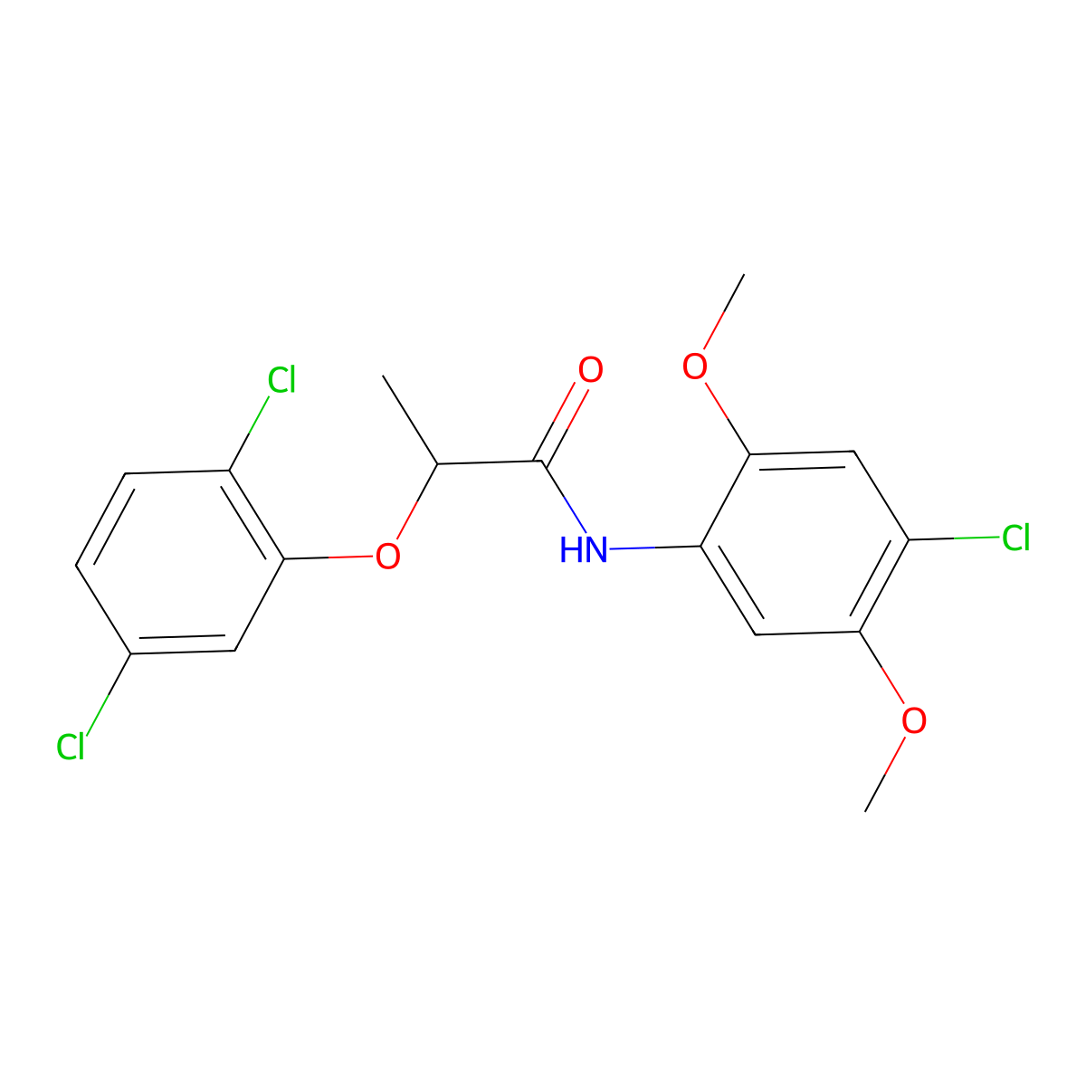 N-(4-chloro-2,5-dimethoxyphenyl)-2-(2,5-dichlorophenoxy)propanamide molecular structure, CAS 515120-55-5