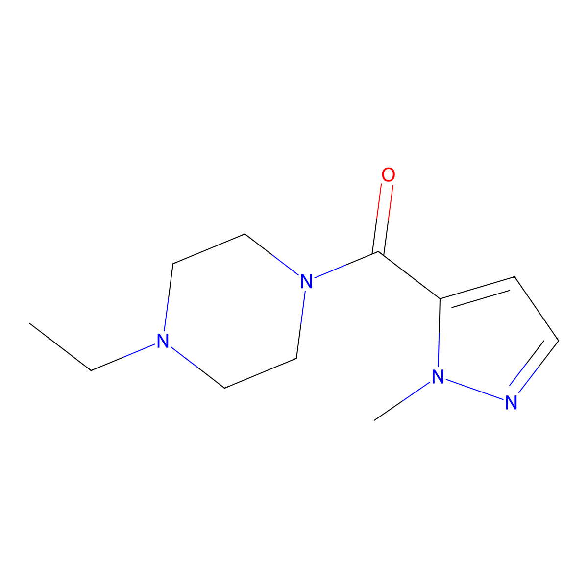 4-Ethylpiperazinyl 1-methylpyrazol-5-yl ketone molecular structure, CAS 515121-66-1