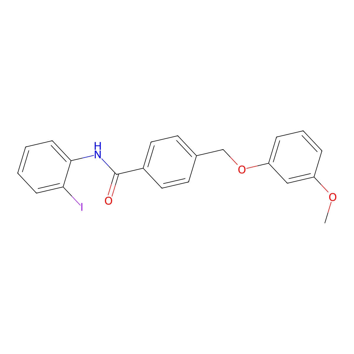 N-(2-iodophenyl)-4-[(3-methoxyphenoxy)methyl]benzamide molecular structure, CAS 515121-77-4