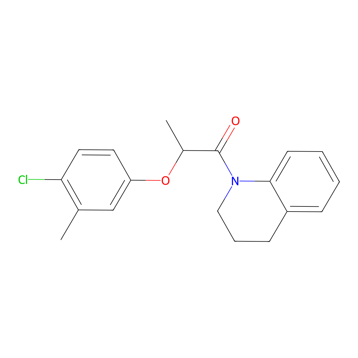 2-(4-chloro-3-methylphenoxy)-1-(3,4-dihydroquinolin-1(2H)-yl)propan-1-one molecular structure, CAS 515121-88-7
