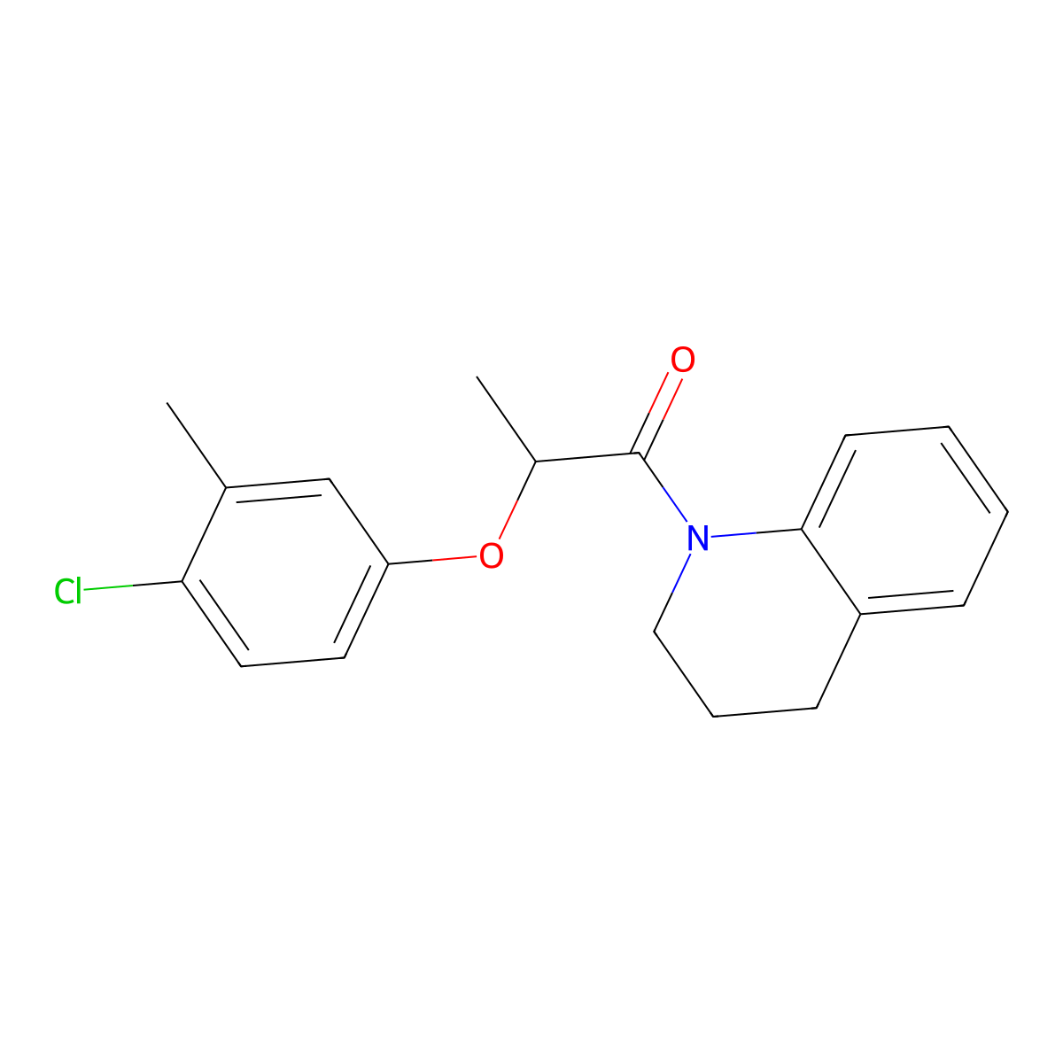 2-(4-chloro-3-methylphenoxy)-1-(3,4-dihydroquinolin-1(2H)-yl)propan-1-one molecular structure, CAS 515121-88-7