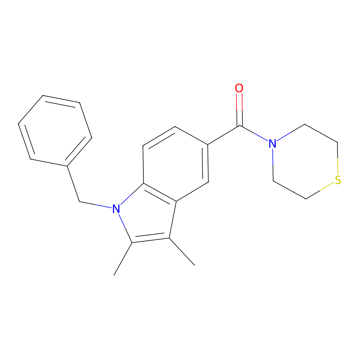 (1-Benzyl-2,3-dimethylindol-5-yl)-thiomorpholin-4-ylmethanone molecular structure, CAS 515122-14-2