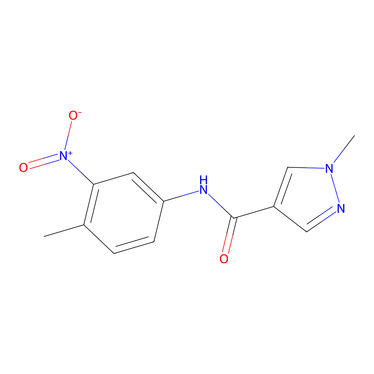 1-methyl-N-(4-methyl-3-nitrophenyl)-1H-pyrazole-4-carboxamide molecular structure, CAS 515122-25-5