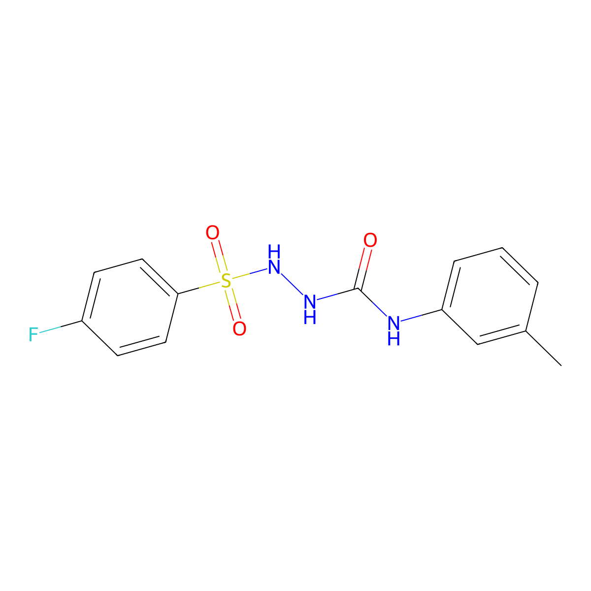 2-[(4-fluorophenyl)sulfonyl]-N-(3-methylphenyl)hydrazinecarboxamide molecular structure, CAS 515122-29-9