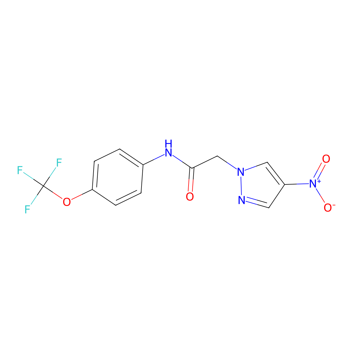 2-(4-nitropyrazol-1-yl)-N-[4-(trifluoromethoxy)phenyl]acetamide molecular structure, CAS 515122-33-5
