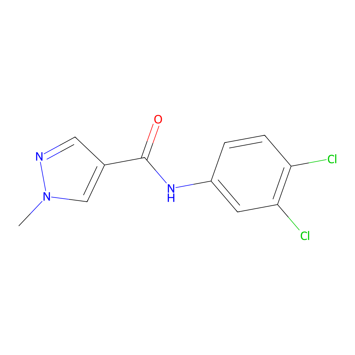 N-(3,4-dichlorophenyl)-1-methyl-1H-pyrazole-4-carboxamide molecular structure, CAS 515122-41-5