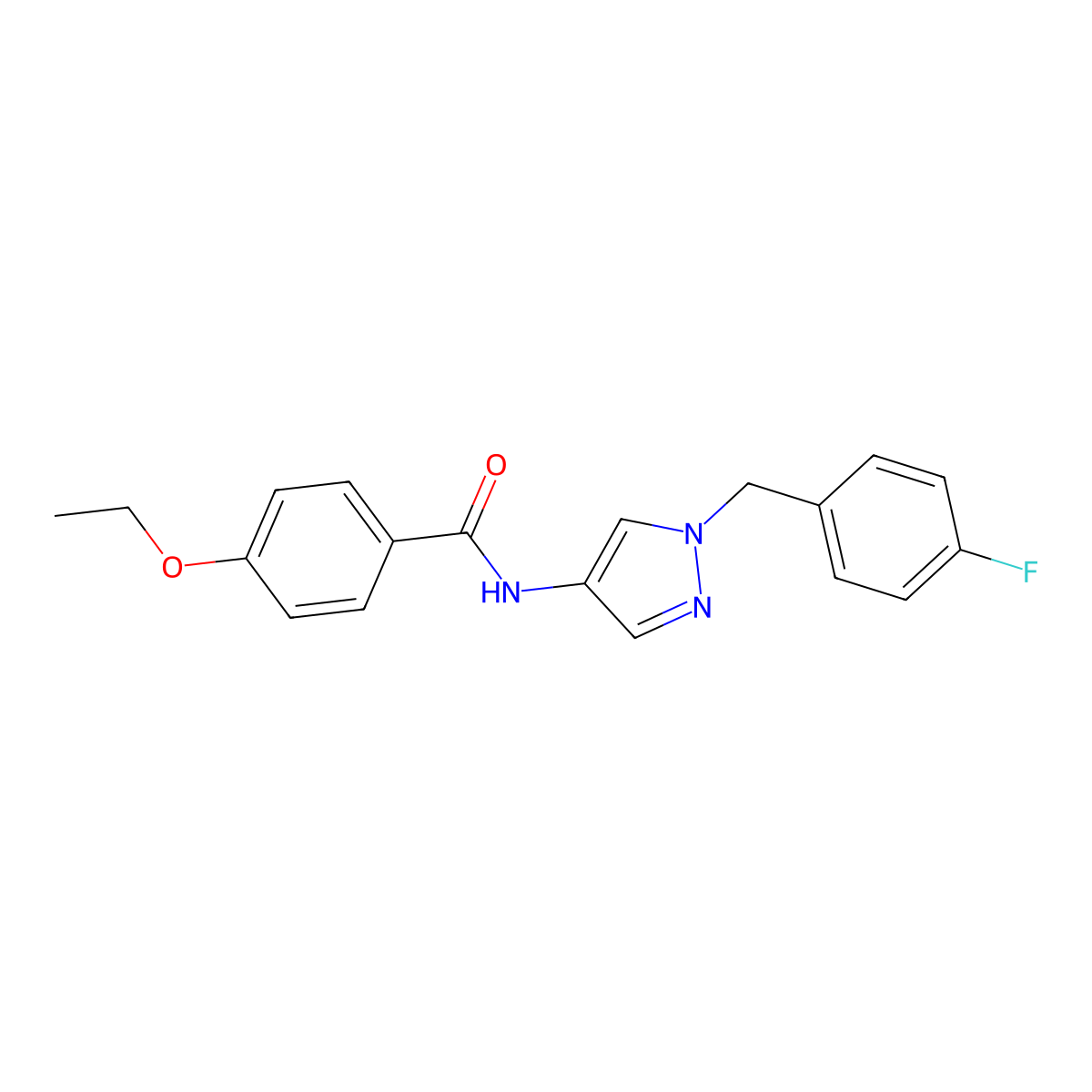 4-ethoxy-N-[1-[(4-fluorophenyl)methyl]pyrazol-4-yl]benzamide molecular structure, CAS 515122-49-3