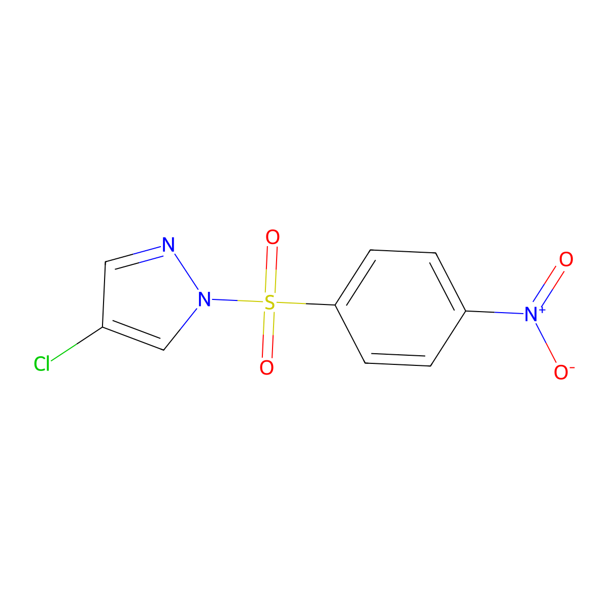 4-Chloro-1-(4-nitrophenyl)sulfonylpyrazole molecular structure, CAS 515122-80-2