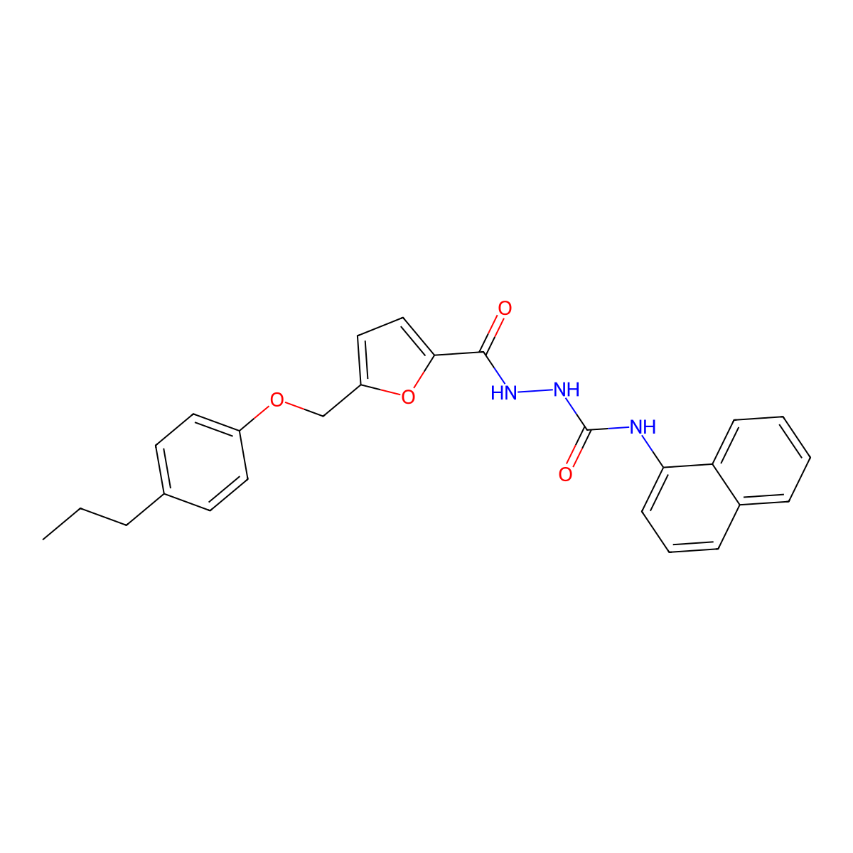 1-Naphthalen-1-yl-3-[[5-[(4-propylphenoxy)methyl]furan-2-carbonyl]amino]urea molecular structure, CAS 515123-04-3