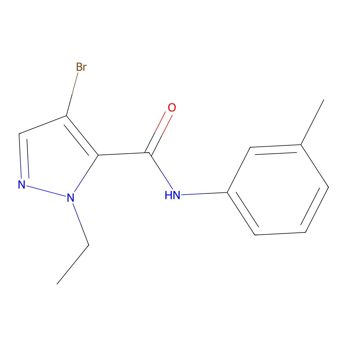 4-bromo-2-ethyl-N-(3-methylphenyl)pyrazole-3-carboxamide molecular structure, CAS 515123-51-0