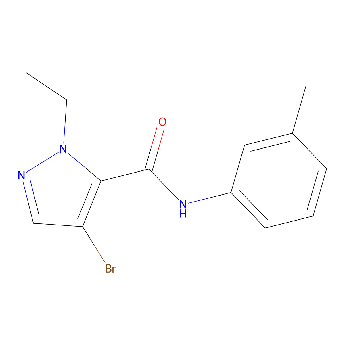 4-bromo-2-ethyl-N-(3-methylphenyl)pyrazole-3-carboxamide molecular structure, CAS 515123-51-0