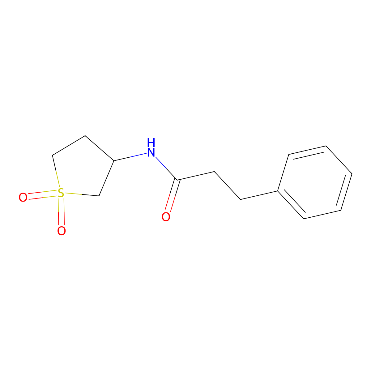 N-(1,1-dioxothiolan-3-yl)-3-phenylpropanamide molecular structure, CAS 515125-84-5