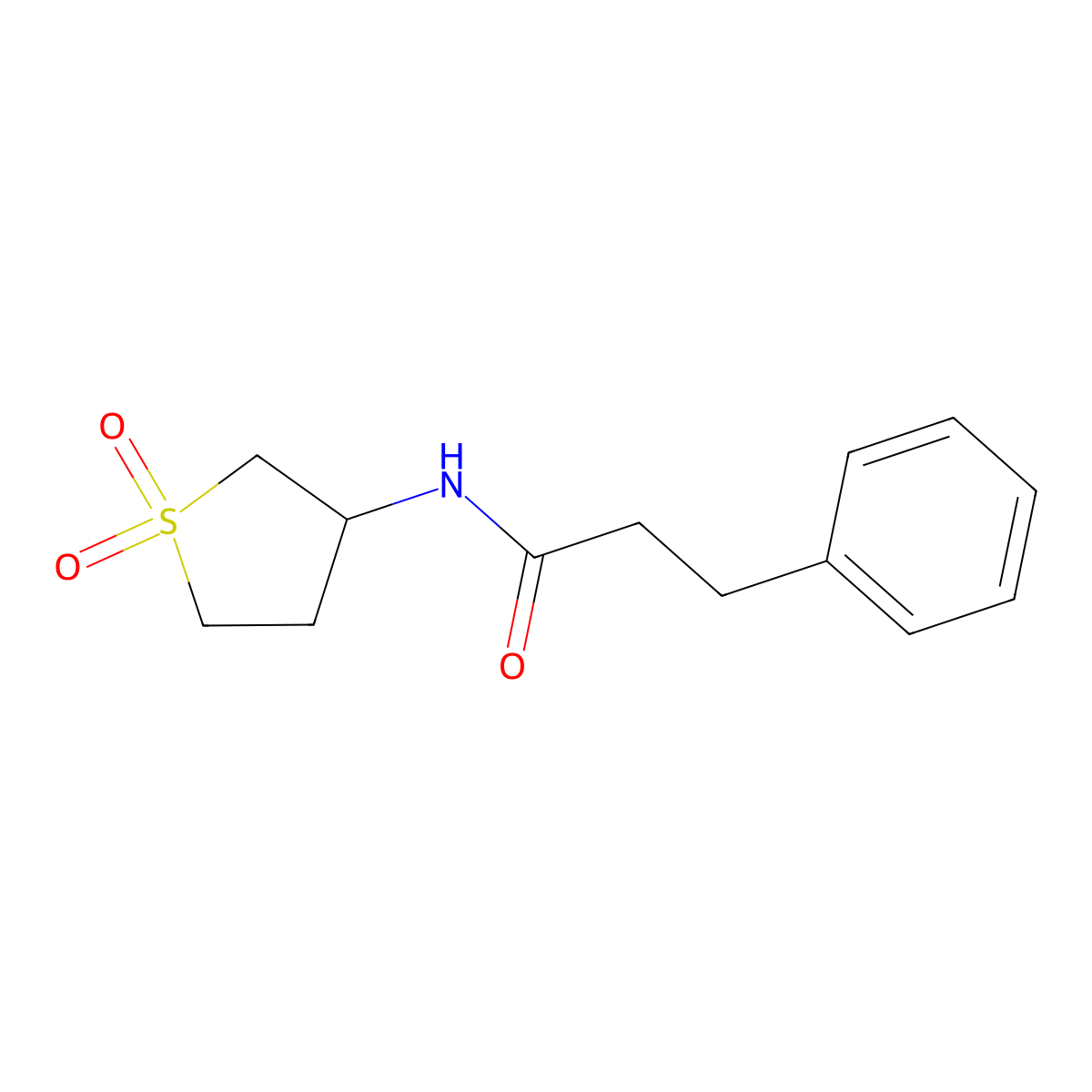N-(1,1-dioxothiolan-3-yl)-3-phenylpropanamide molecular structure, CAS 515125-84-5
