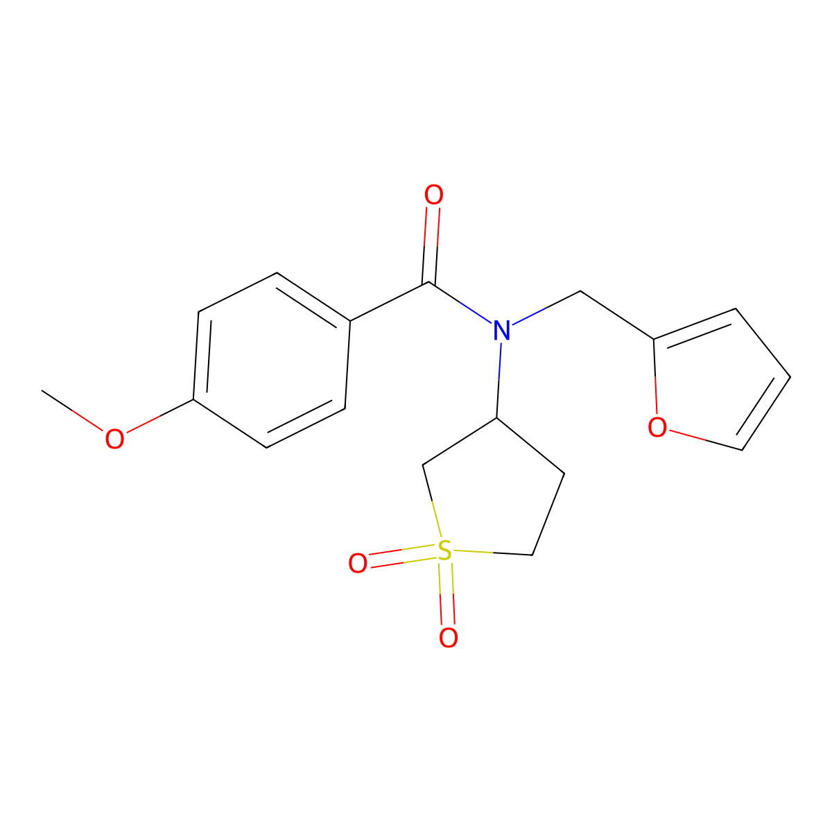 N-(1,1-dioxidotetrahydrothiophen-3-yl)-N-(furan-2-ylmethyl)-4-methoxybenzamide molecular structure, CAS 515126-86-0