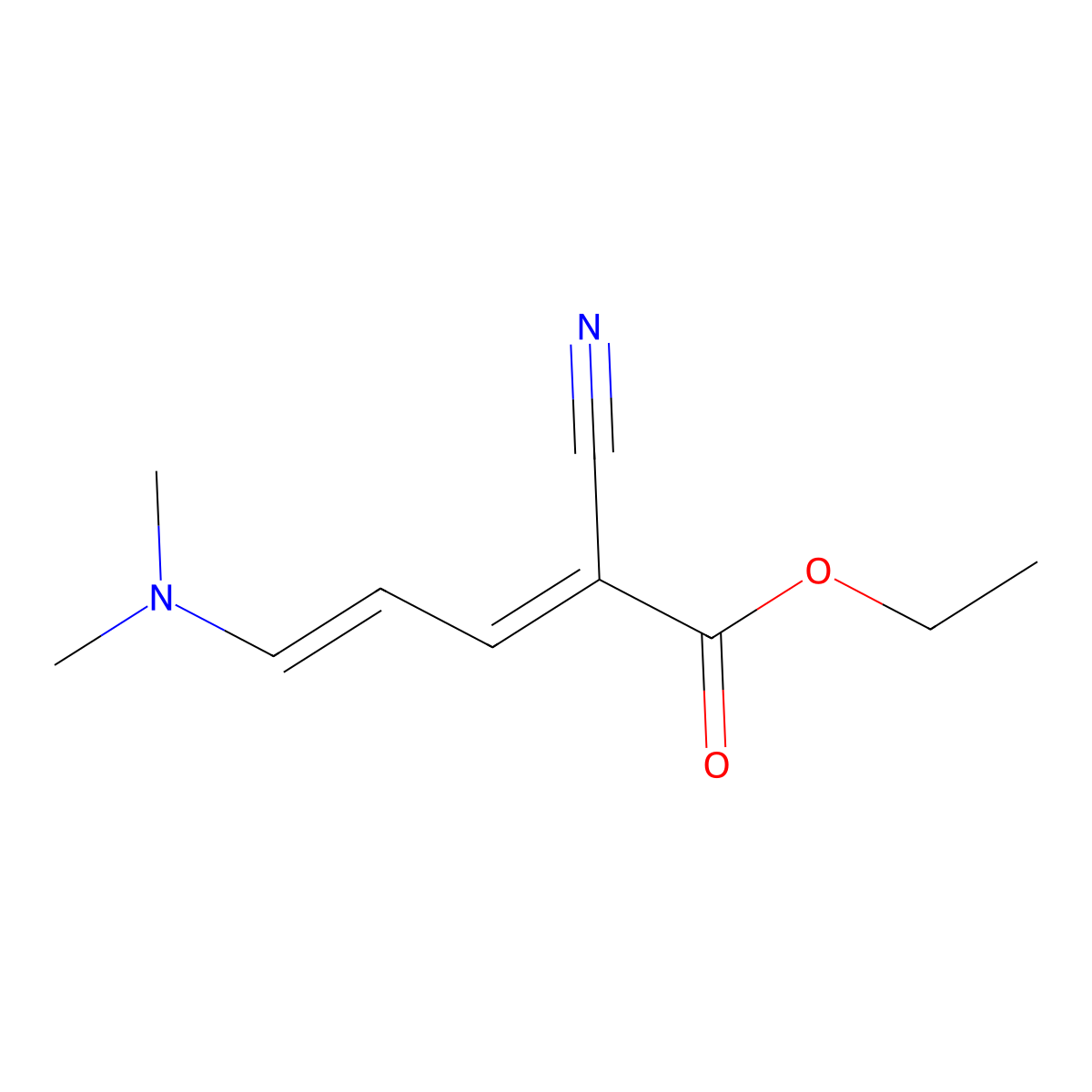 2,4-Pentadienoic acid, 2-cyano-5-(dimethylamino)-, ethyl ester molecular structure, CAS 51513-16-7