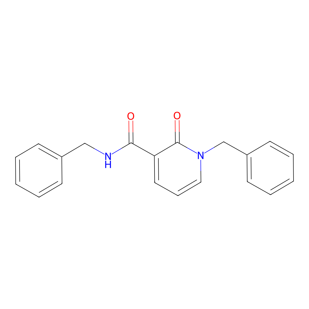 N,1-dibenzyl-2-oxo-1,2-dihydropyridine-3-carboxamide molecular structure, CAS 51513-24-7