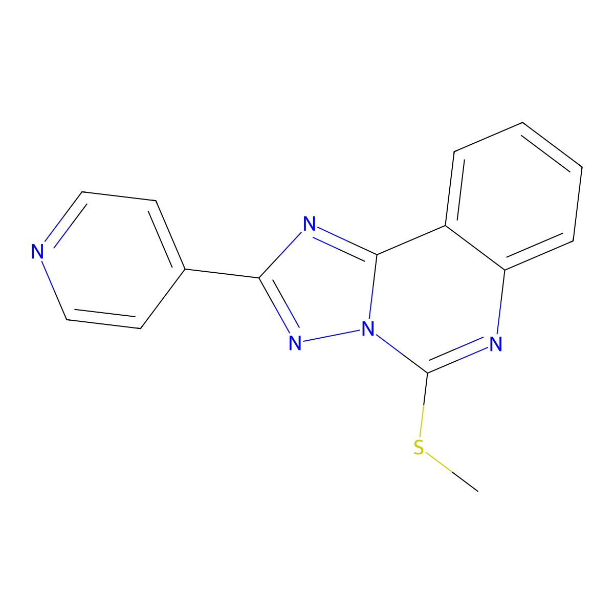 5-(Methylthio)-2-pyridin-4-yl[1,2,4]triazolo[1,5-c]quinazoline molecular structure, CAS 515133-09-2