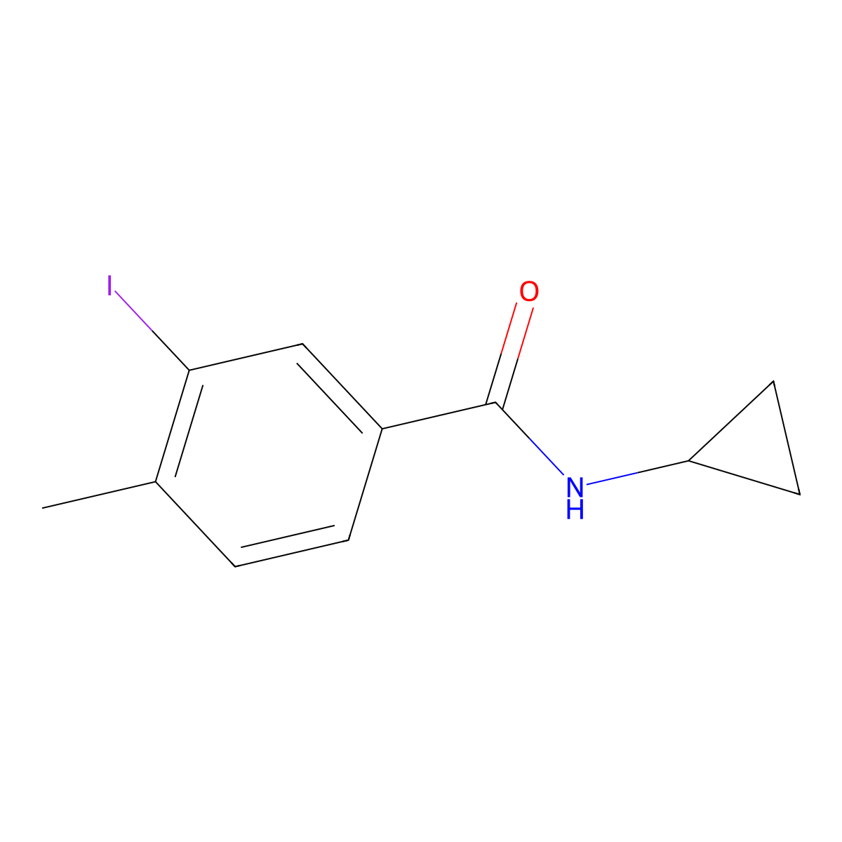 N-Cyclopropyl-3-iodo-4-methylbenzamide molecular structure, CAS 515135-47-4