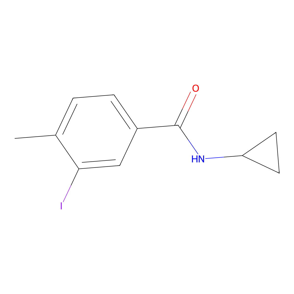 N-Cyclopropyl-3-iodo-4-methylbenzamide molecular structure, CAS 515135-47-4