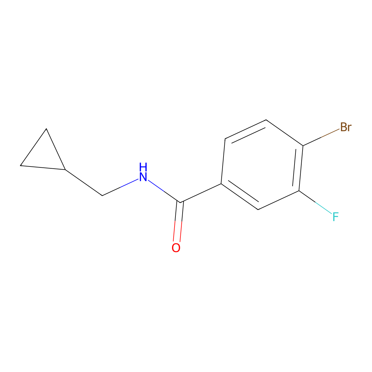4-Bromo-N-cyclopropylmethyl-3-fluorobenzamide molecular structure, CAS 515135-58-7