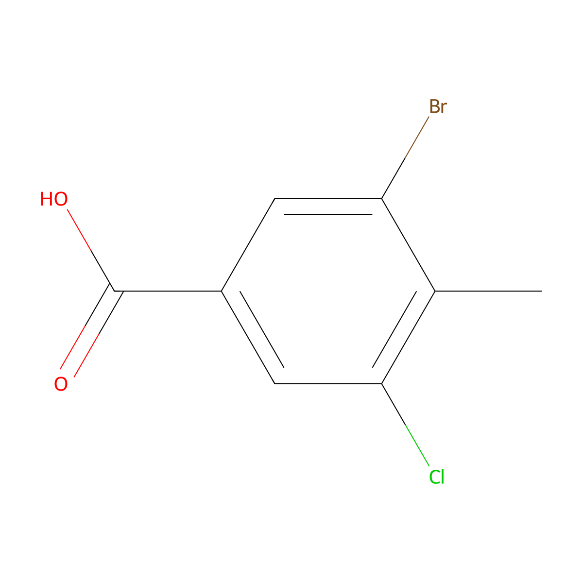 3-Bromo-5-chloro-4-methylbenzoic acid molecular structure, CAS 515135-60-1