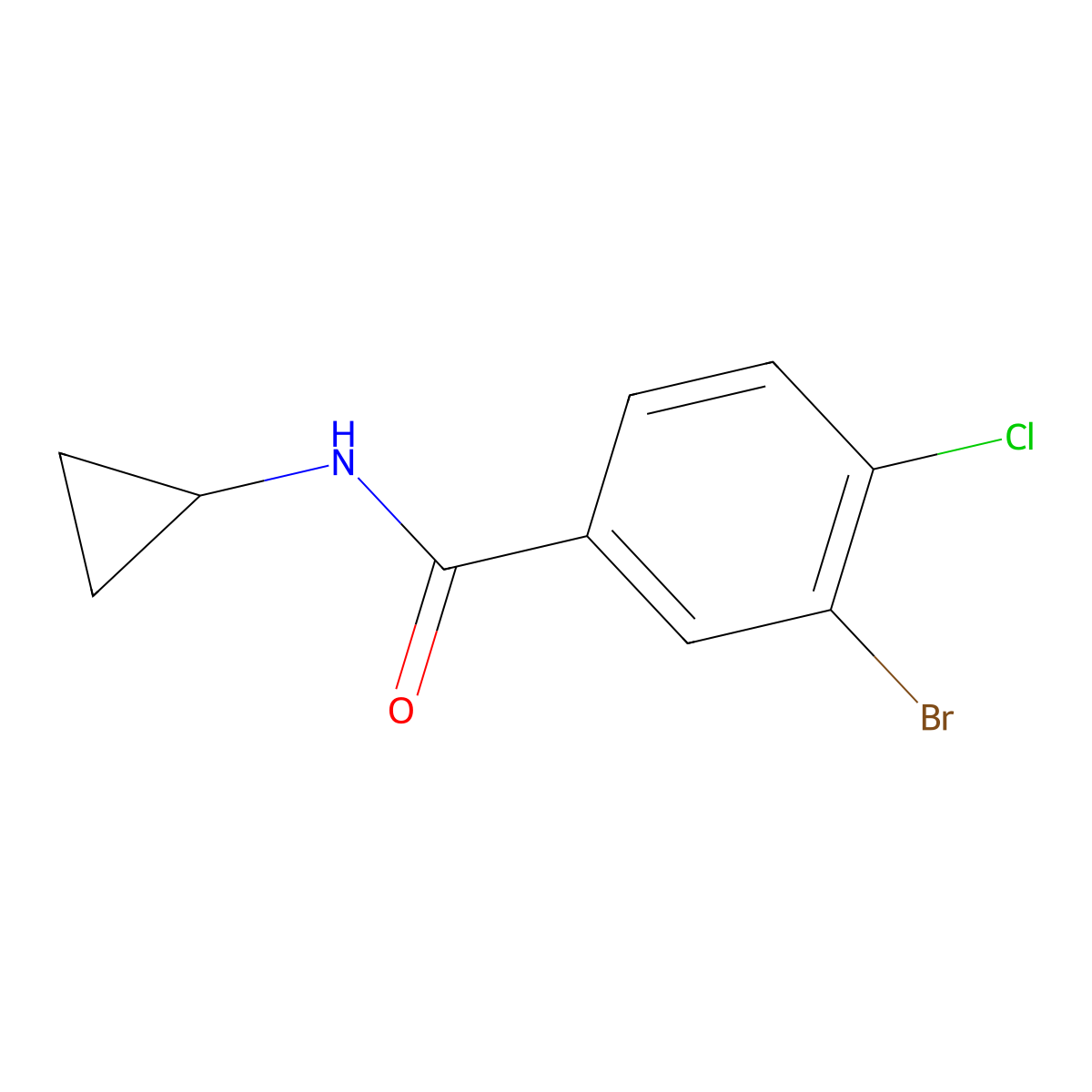 3-Bromo-4-chloro-N-cyclopropylbenzamide molecular structure, CAS 515135-61-2