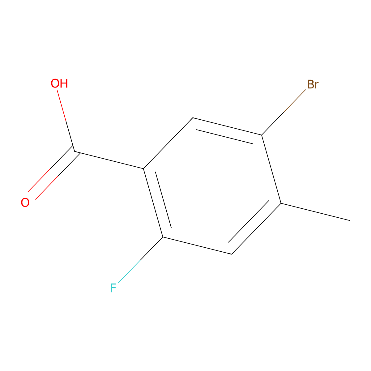 5-Bromo-2-fluoro-4-methylbenzoic acid molecular structure, CAS 515135-65-6