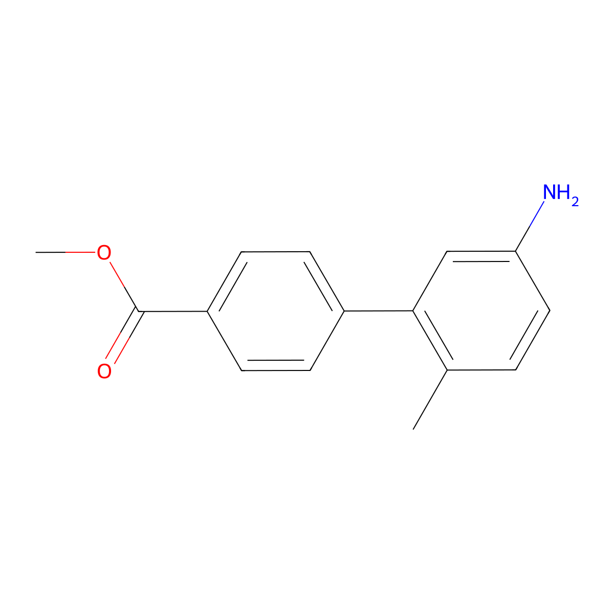 Methyl 5'-amino-2'-methyl-1,1'-biphenyl-4-carboxylate molecular structure, CAS 515137-85-6