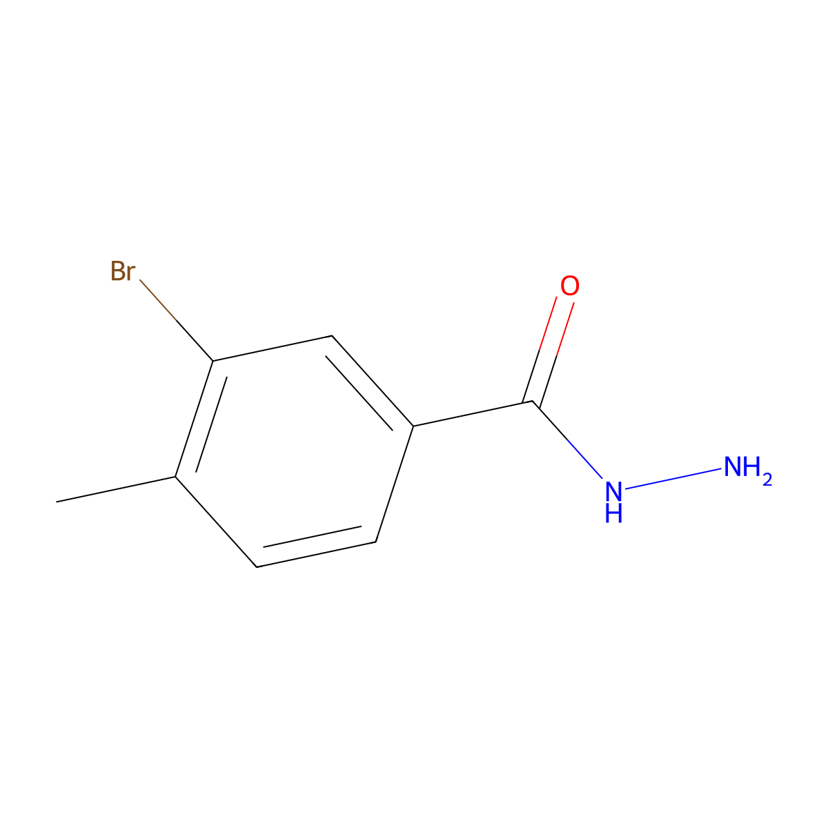 3-Bromo-4-methylbenzohydrazide molecular structure, CAS 515143-79-0