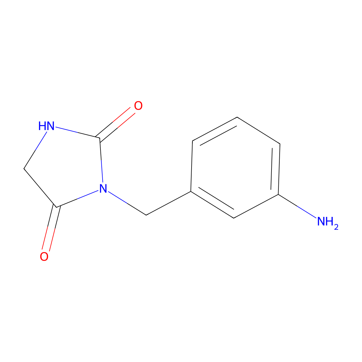 3-[(3-Aminophenyl)methyl]imidazolidine-2,4-dione molecular structure, CAS 515143-80-3