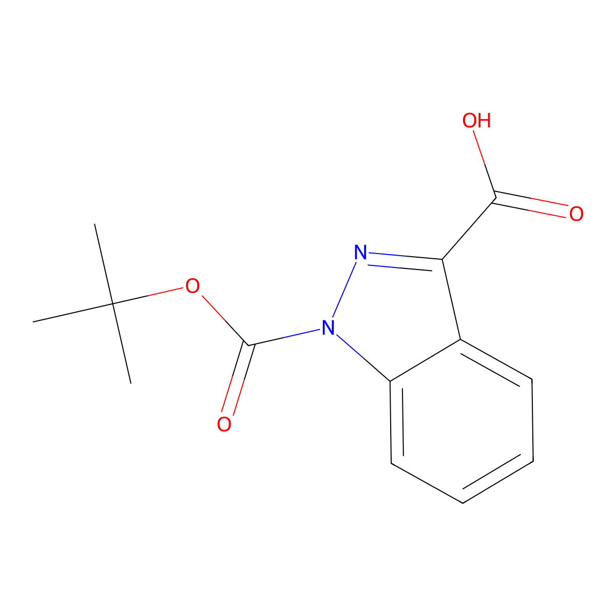 1-(tert-Butoxycarbonyl)-1H-indazole-3-carboxylic acid molecular structure, CAS 515148-19-3