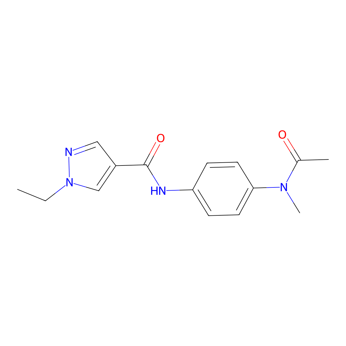 N-{4-[acetyl(methyl)amino]phenyl}-1-ethyl-1H-pyrazole-4-carboxamide molecular structure, CAS 515149-06-1